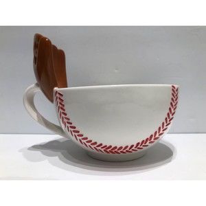 Creations Baseball Ceramic Coffee Hot Bowl 16 Ouce Cup Soup w Handle Cute Gift